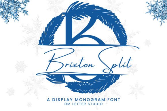 Brixton Split Monogram: A Modern Decorative Font for Web Design