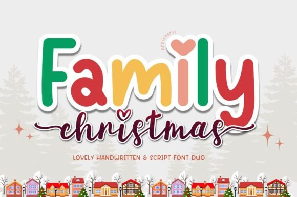 Family Christmas Duo: A Charming Font for Holiday Crafts