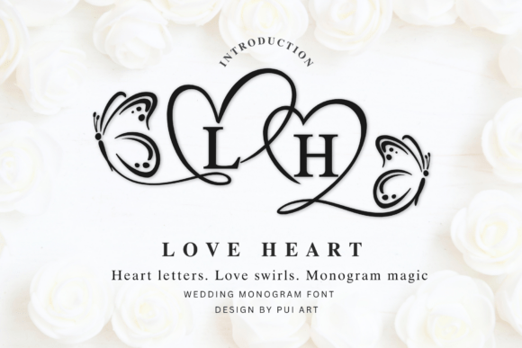 Love Heart Monogram: A Romantic Script Font for Elegant Web Design